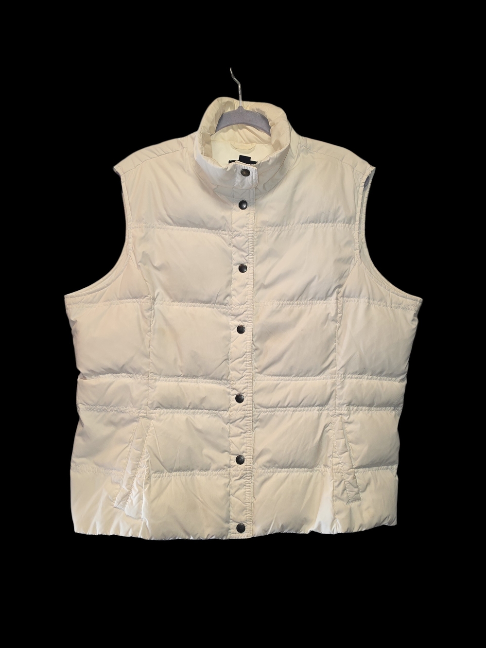 Lands' End Cream Quilted Puffer Vest Sz XL